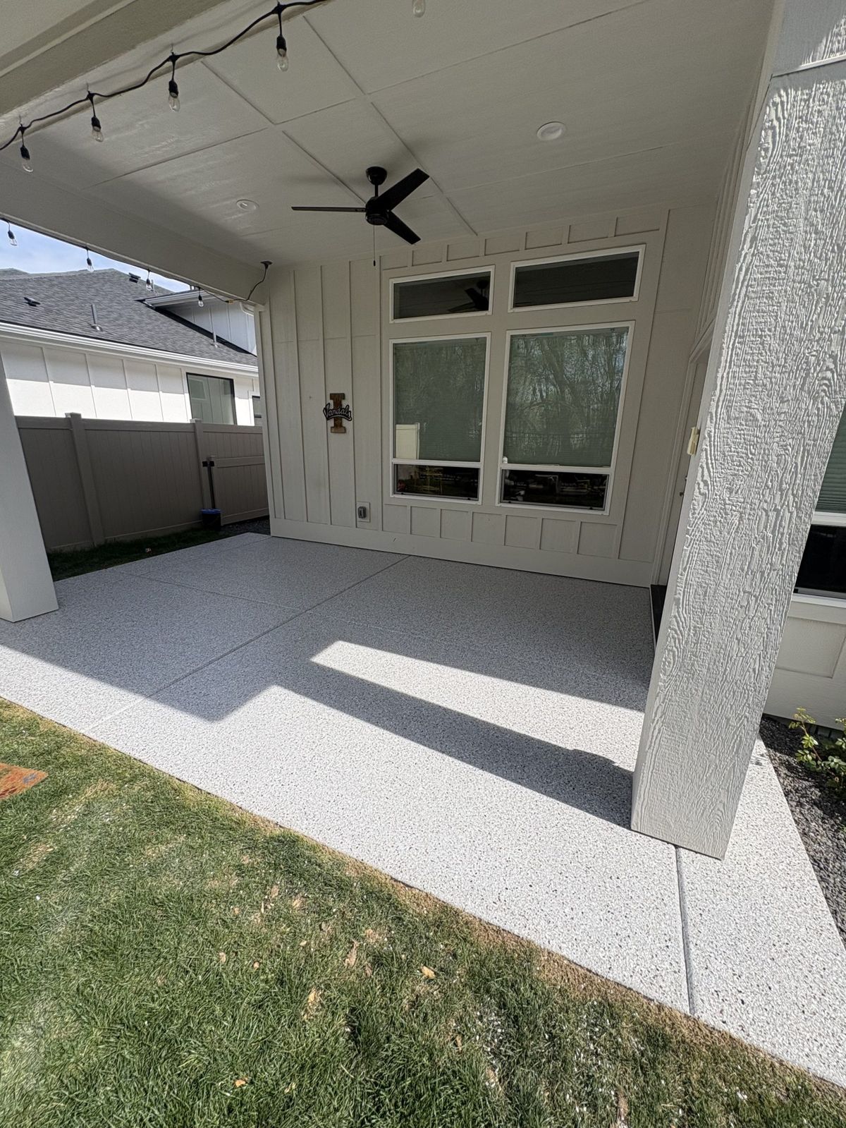 Epoxy-coated covered patio